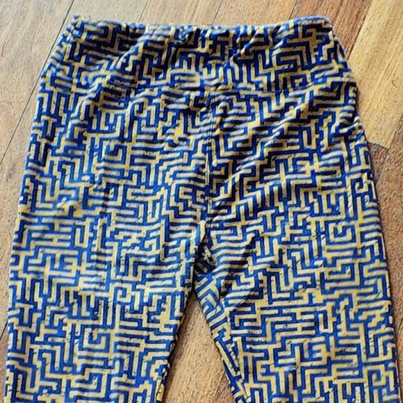 LuLaRoe Multicolored Curvy Maze Abstract Leggings One Size - Picture 3 of 8